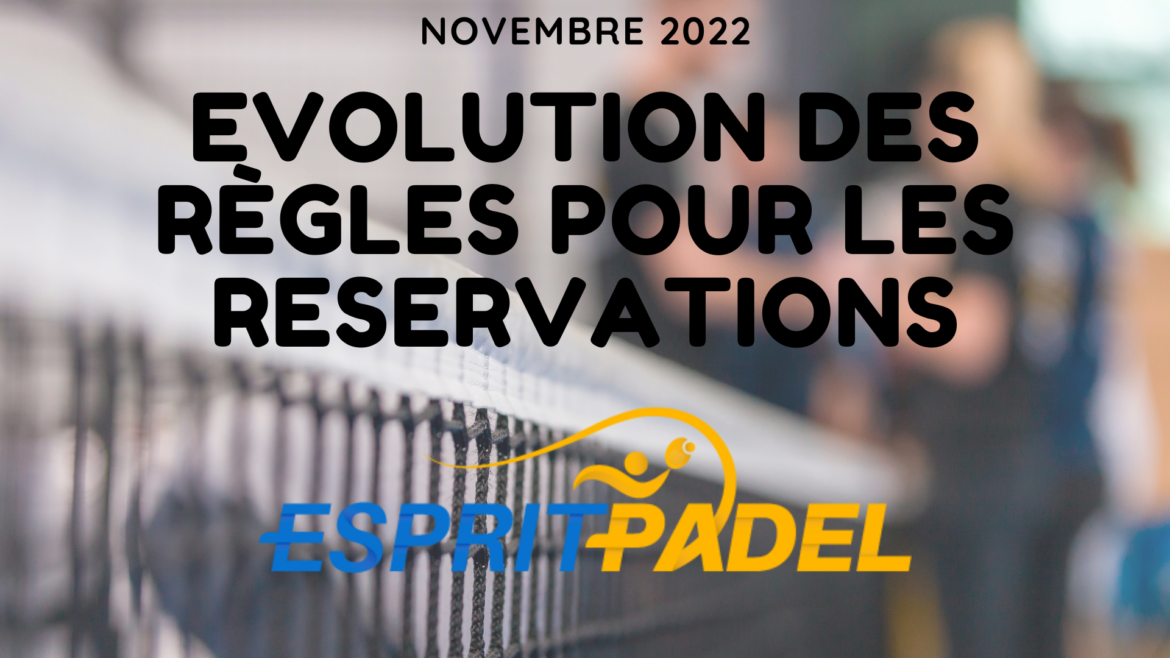 relgle de reservation padel